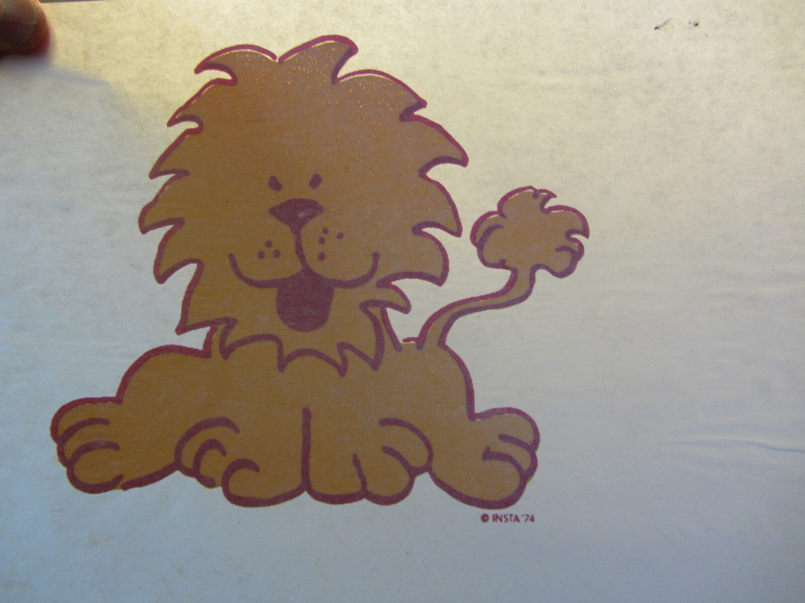 BABY LION vintage 70s iron on t shirt transfer full size
