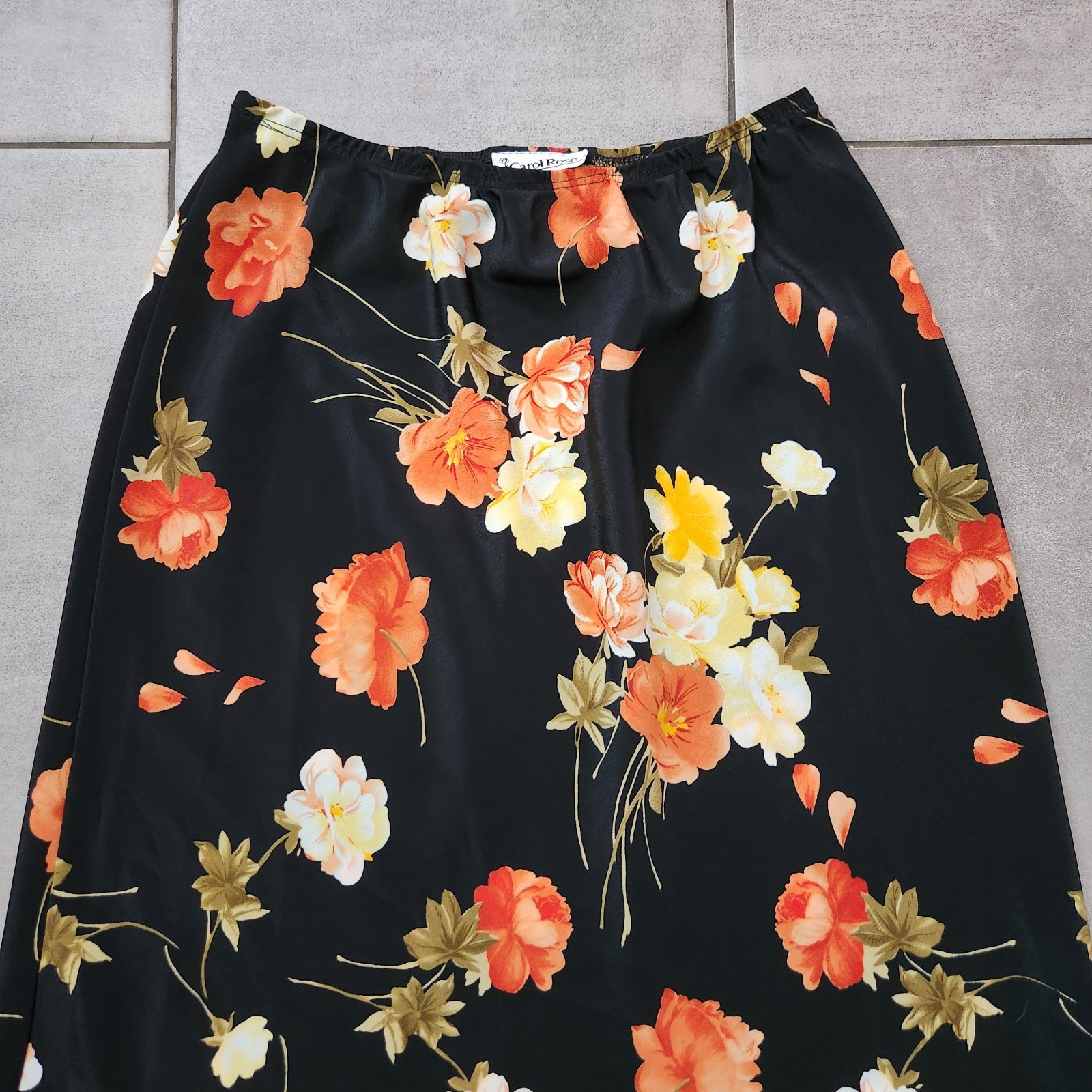 Vintage 90s 2000s Carol Rose Brand Floral Print Trumpet Skirt Sz.M Made In…
