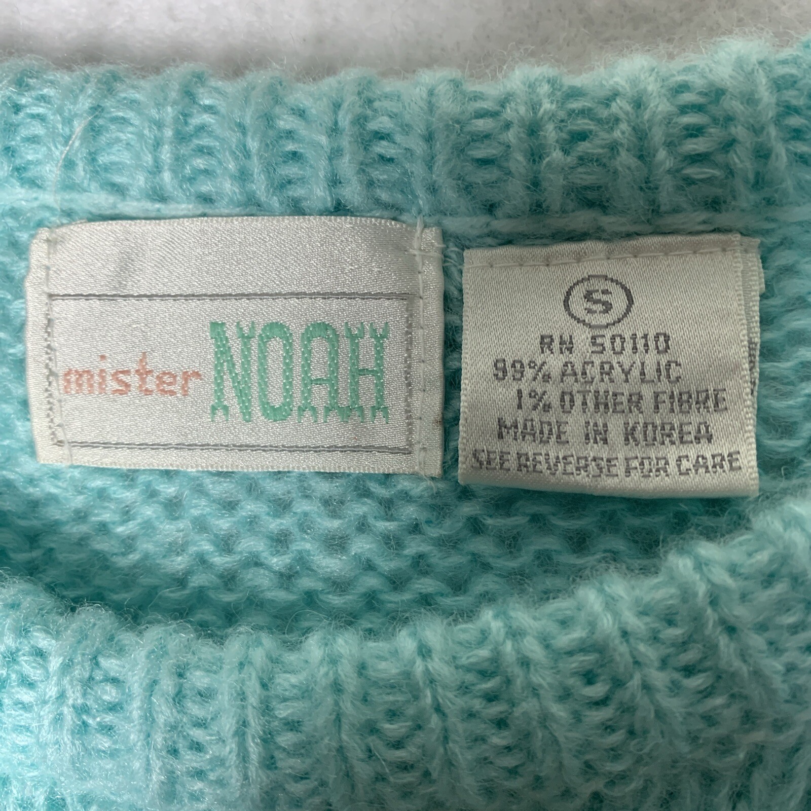 Vintage 80s sweater SMALL Acrylic Fairy Kei pastel Mint Green Kawaii Oversized