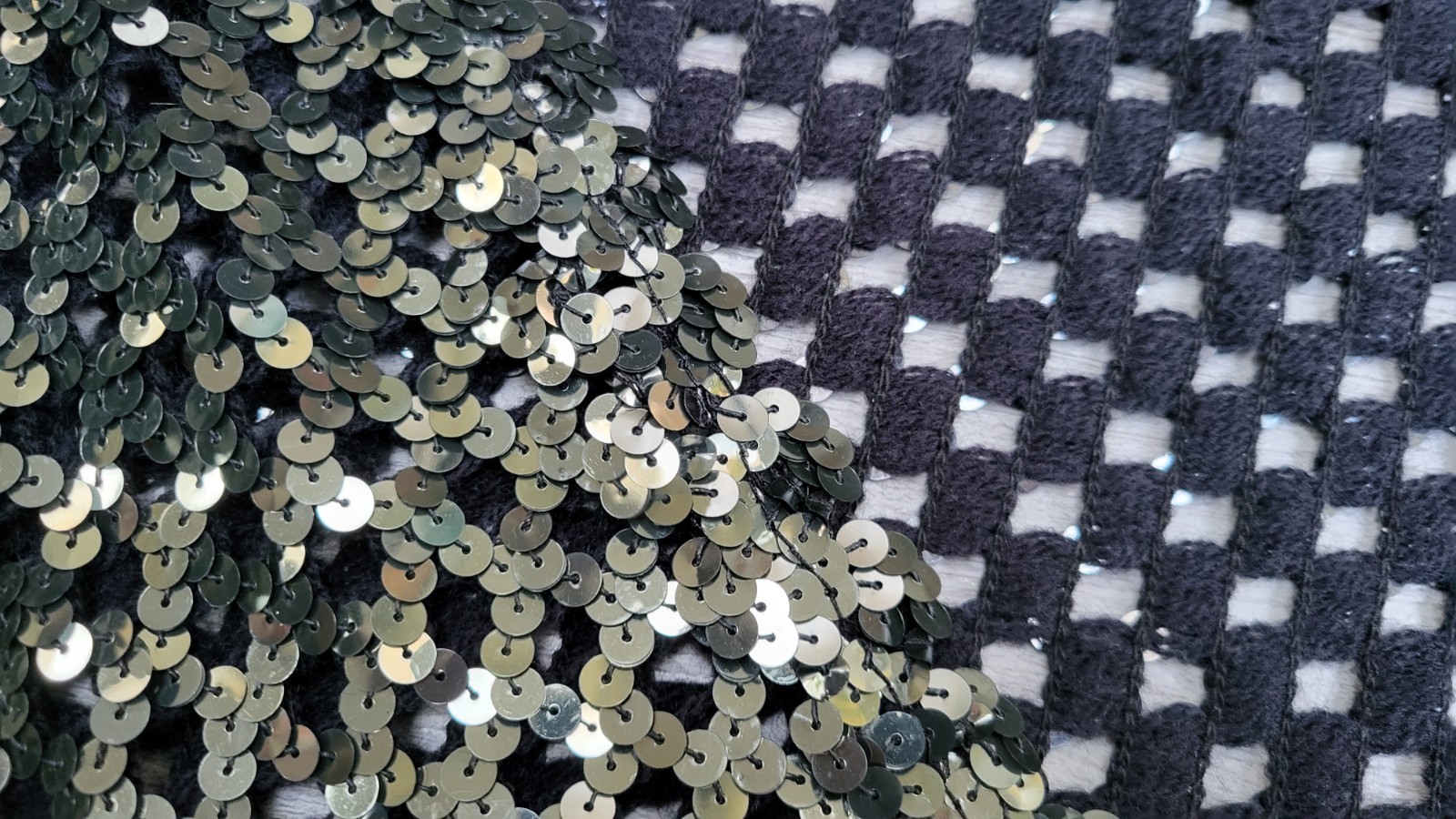 Vintage THREE FLAGGS California Black & Silver Sequined Cardigan Jacket – Size M