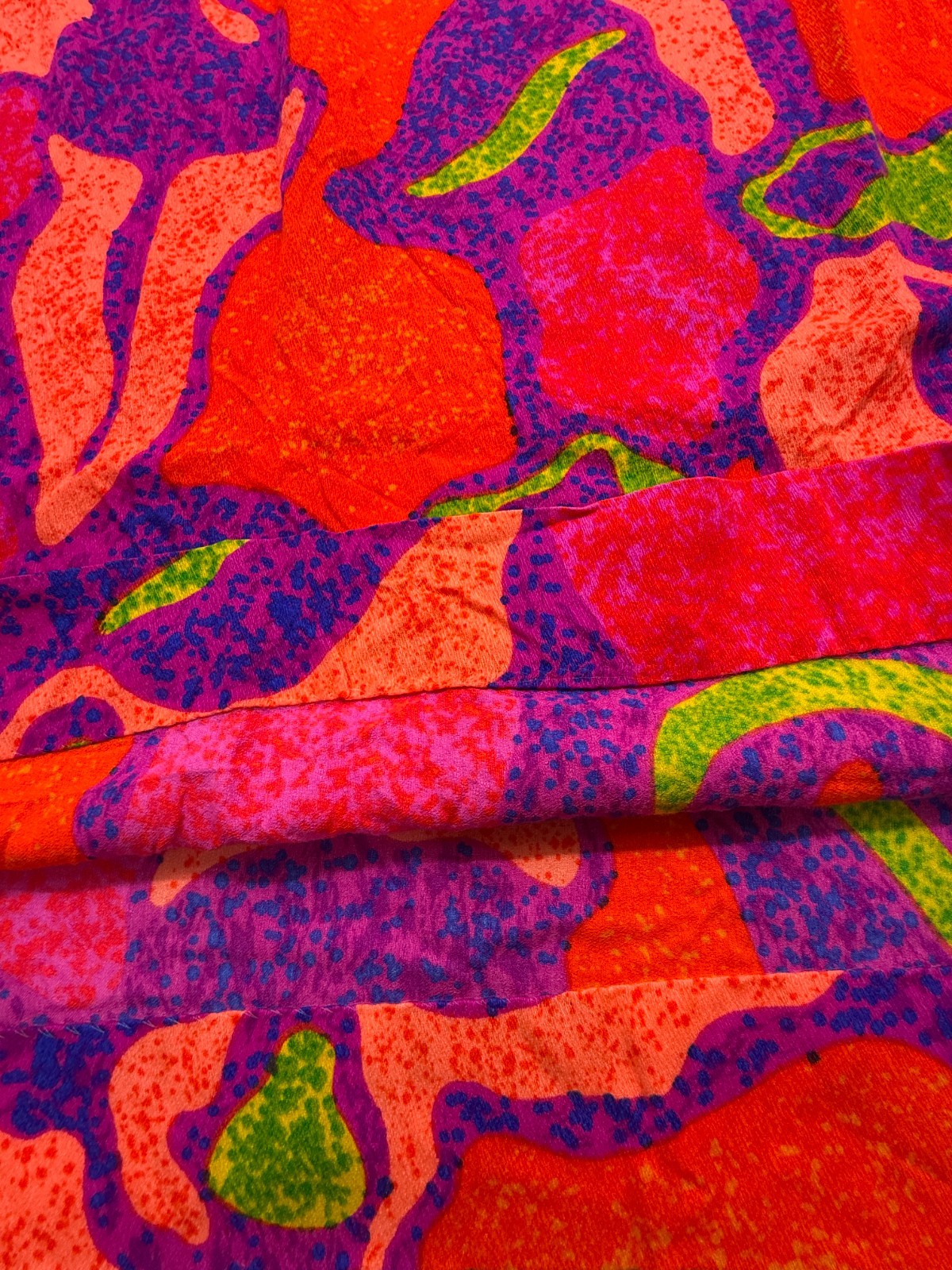 Vintage Pomare Tahiti Hawaii Dayglo Maxi Dress Barkcloth Mod Psychedelic No Size