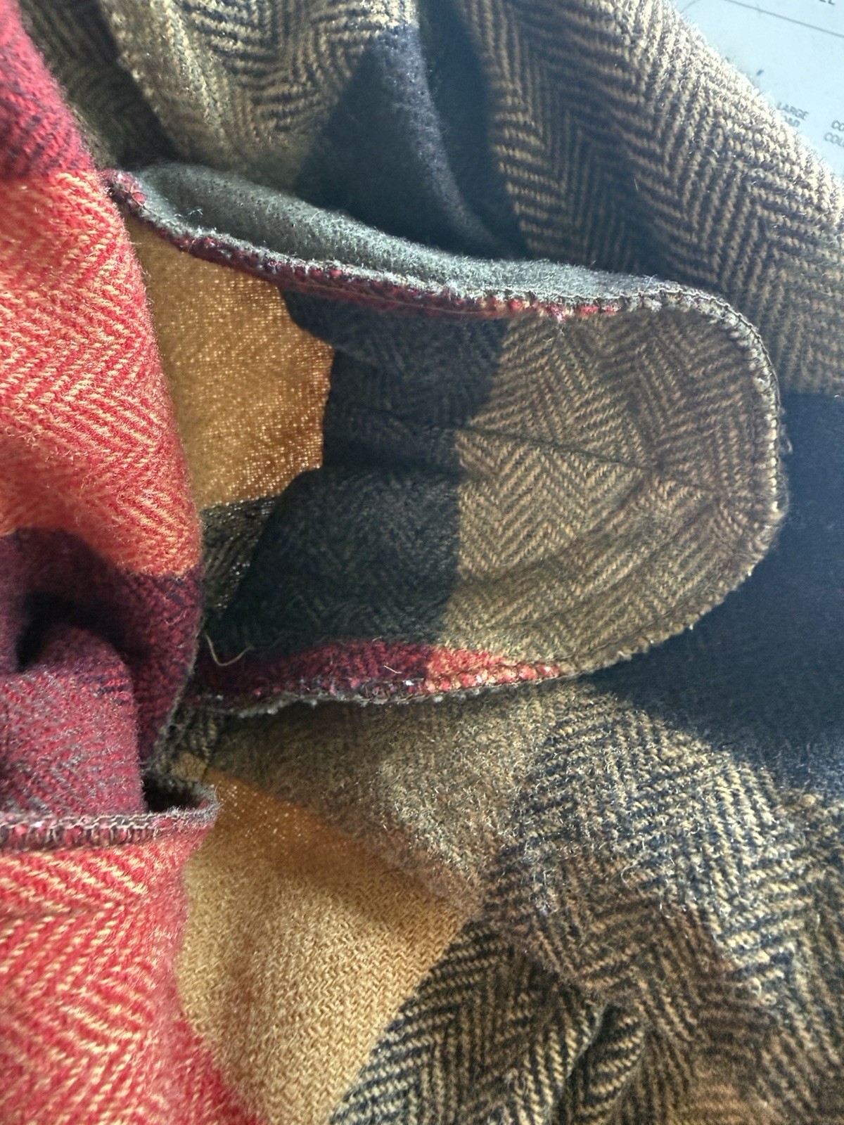 Vtg 50s Pendleton 49er Wool Jacket L Autumn Yellow Red Green Plaid Chore Shacket