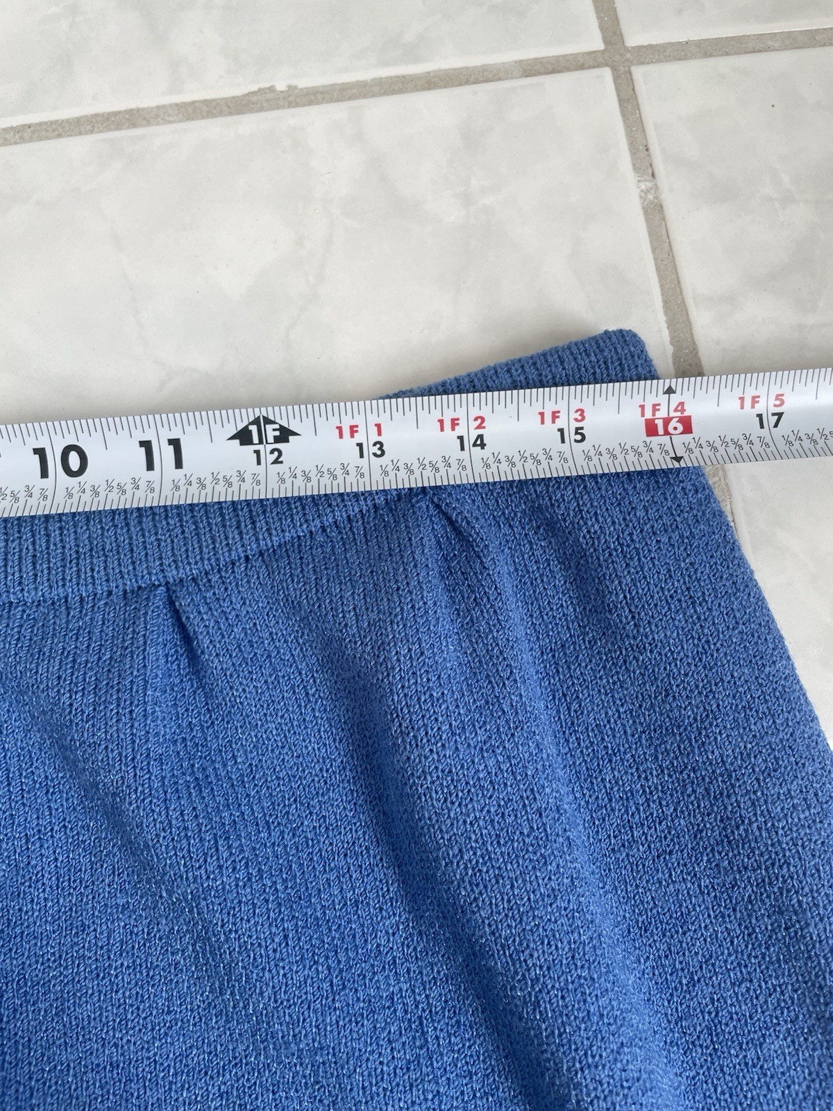 Vintage 1980s Dunollie Looms Knit Sweater Skirt Set Blue Size 12 Classic