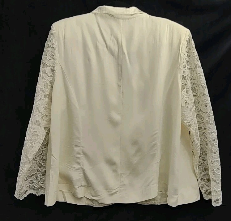 SL Fashions VTG Elegant Women Jacket Blouse Cream Lace Plus Size 22W USA