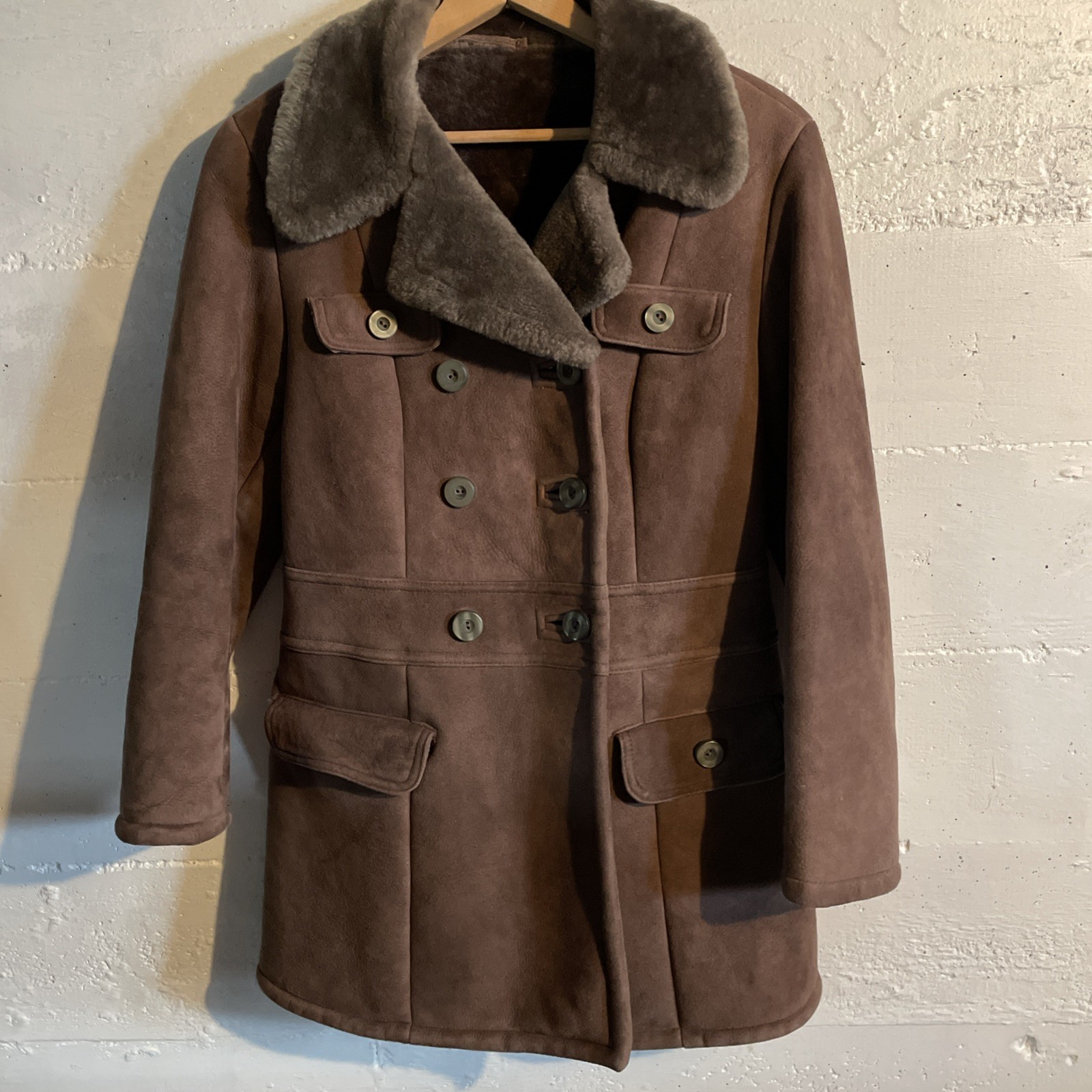 Californian Spring Lamb Shearing Suede Leather Coat Women’s 12