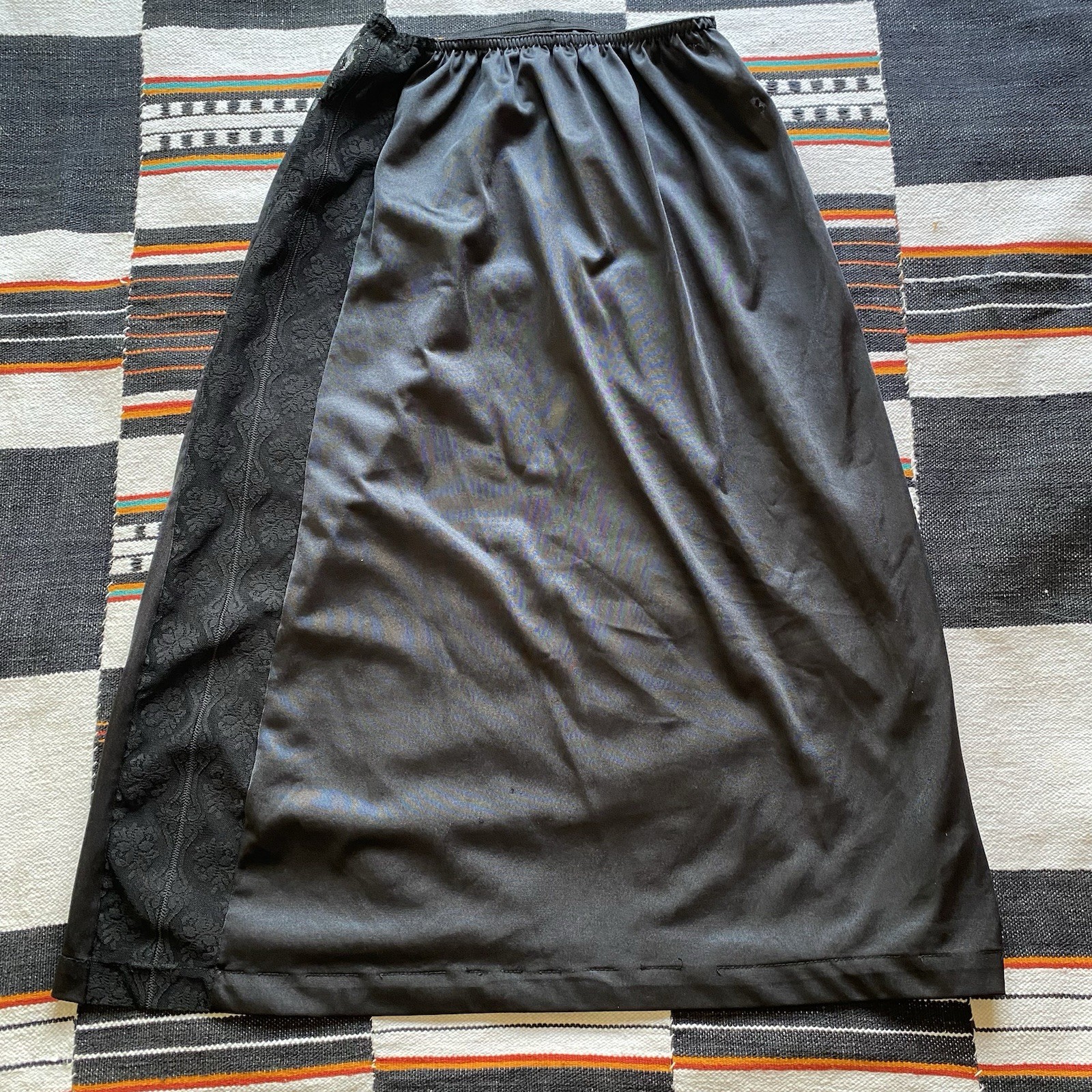 Vintage Vincent Black Lace Slip Skirt. Whimsygoth. Boho Goth. Size Medium.