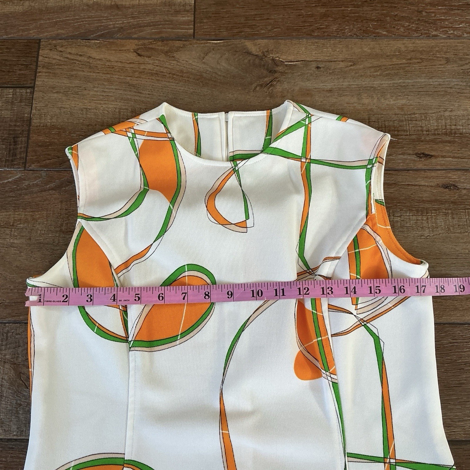 70s VTG Alex Garay Ltd Trevira Orange Green Mod Jacket Vest Set Size S/M #38D4