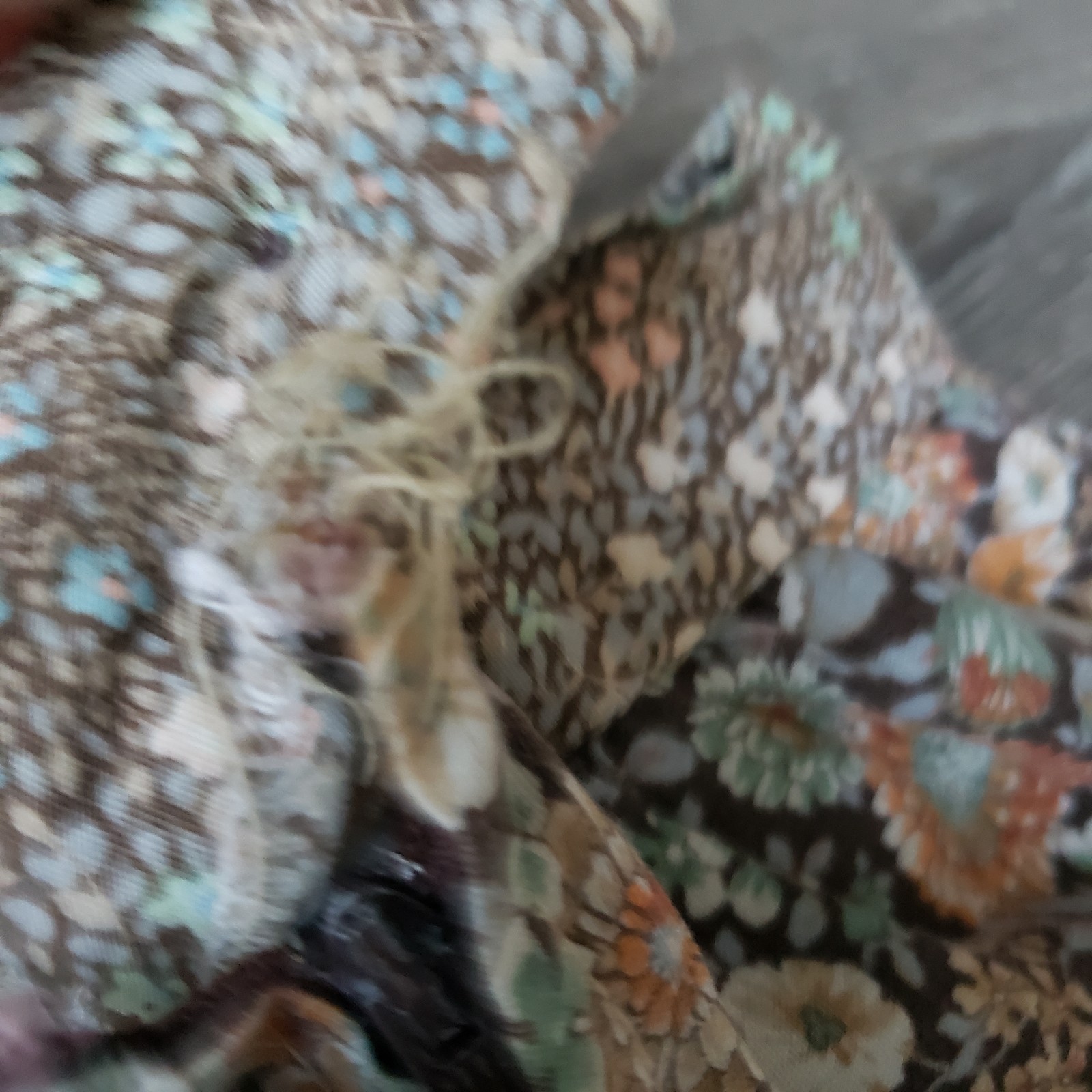VTG 70s Brown Floral Hippie Skirt Sz S/M? Earth Tones Festival Prairie 26″W