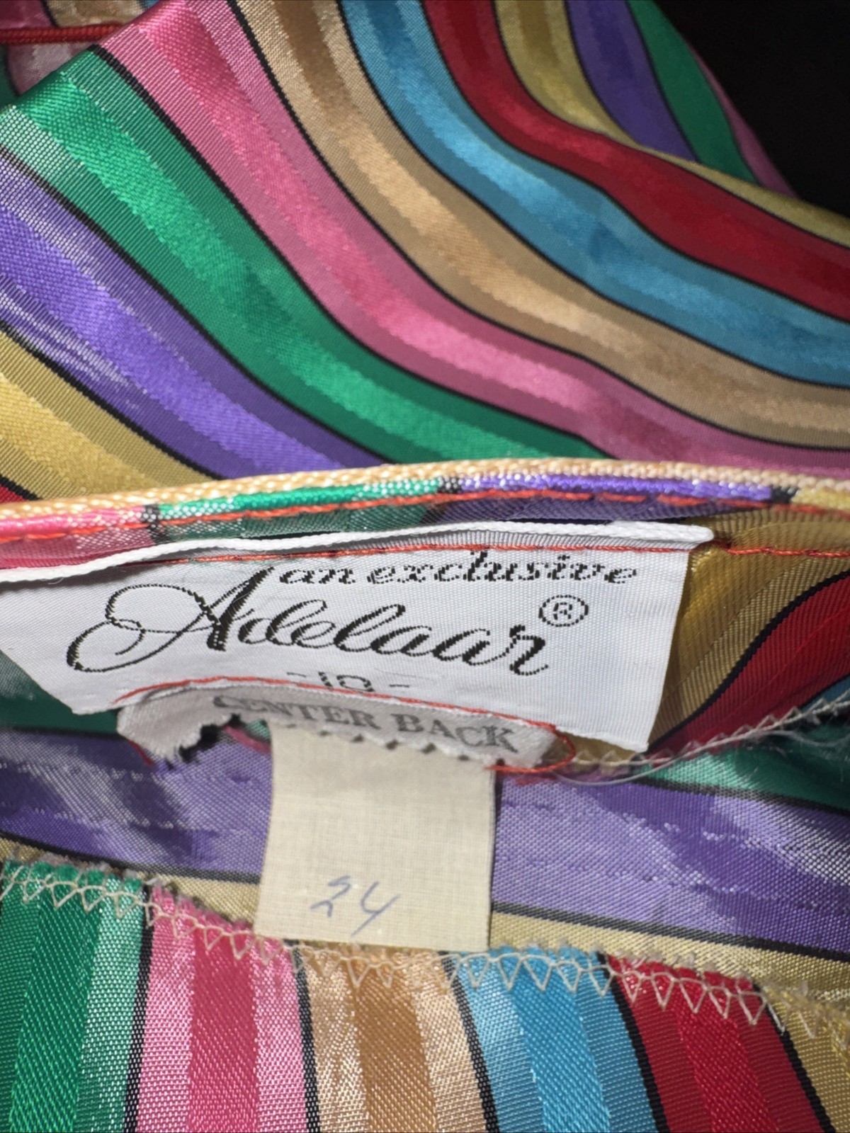 Vtg 60s 70s Rainbow Skirt Skort Palazzo Dress Pants Red Pink Purple Blue Green S