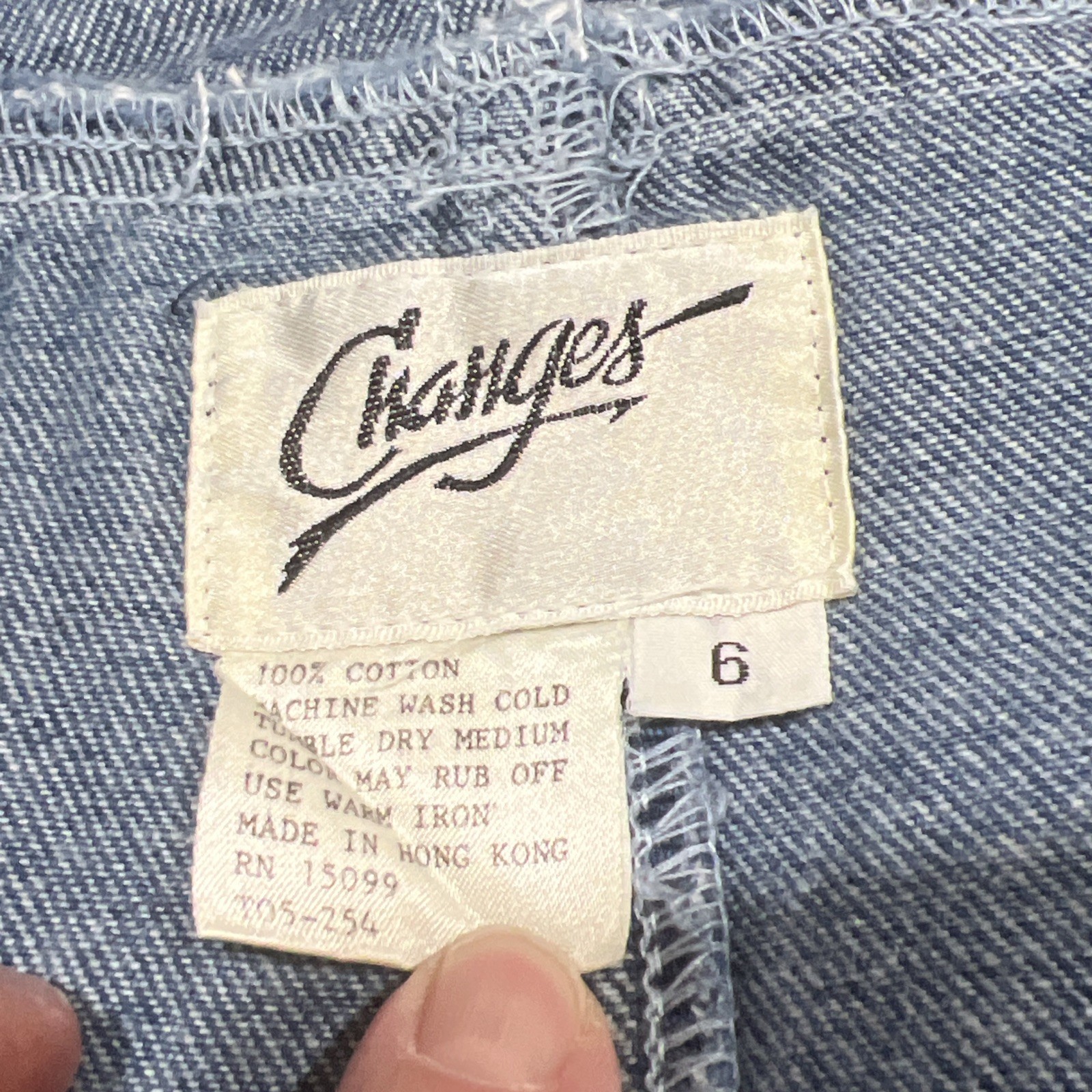 Vintage Changes Jean Jacket Womens 6 Blue Single Breasted Fitted Pockets 70s 80s