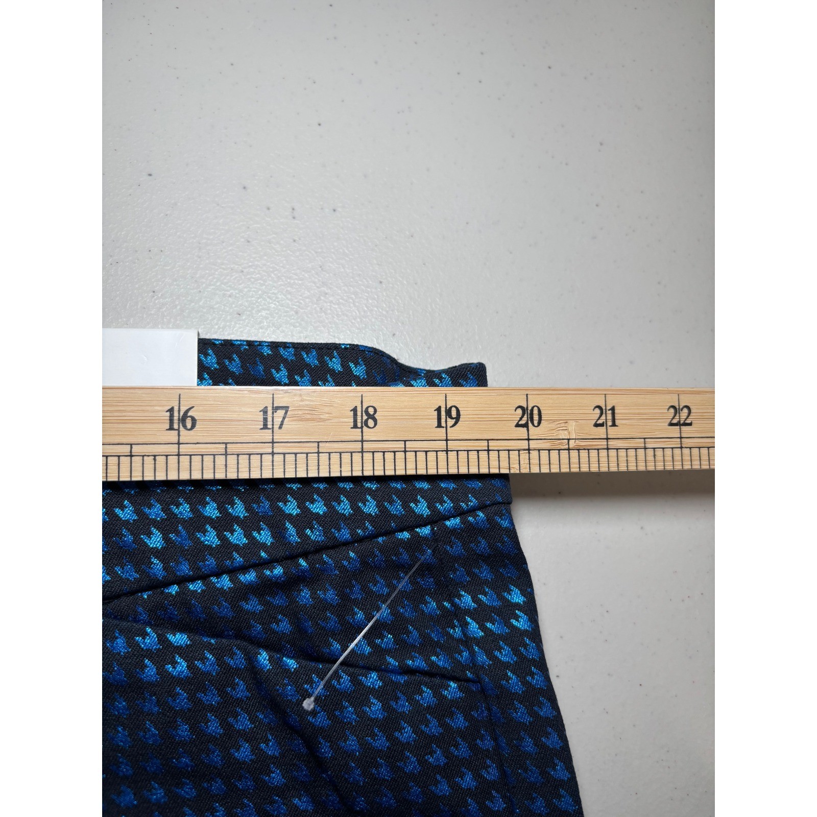 Old Navy NWT Pixie Ankle Pants 18 Cotton Blend Blue Metallic Print Stretch Y2K