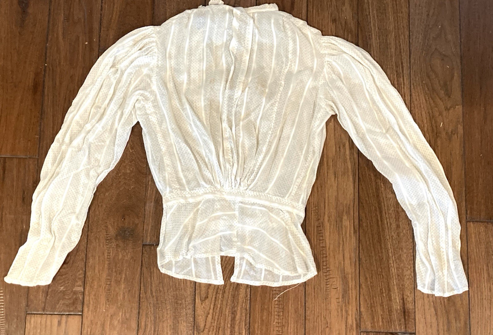 Vintage 1900s 1910s Victorian 2 pc dress thin cotton w dots pin tucks W 22