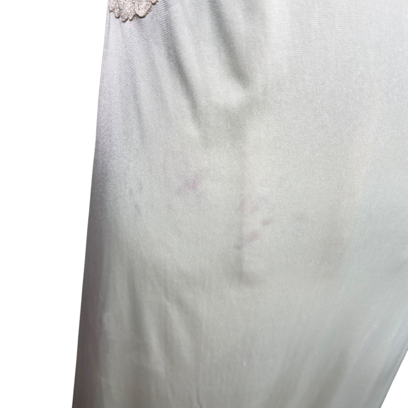 VTG Vanity Fair Maxi Nightgown 38 Aqua Blue Lace Coquette Hollywood Glam M – L