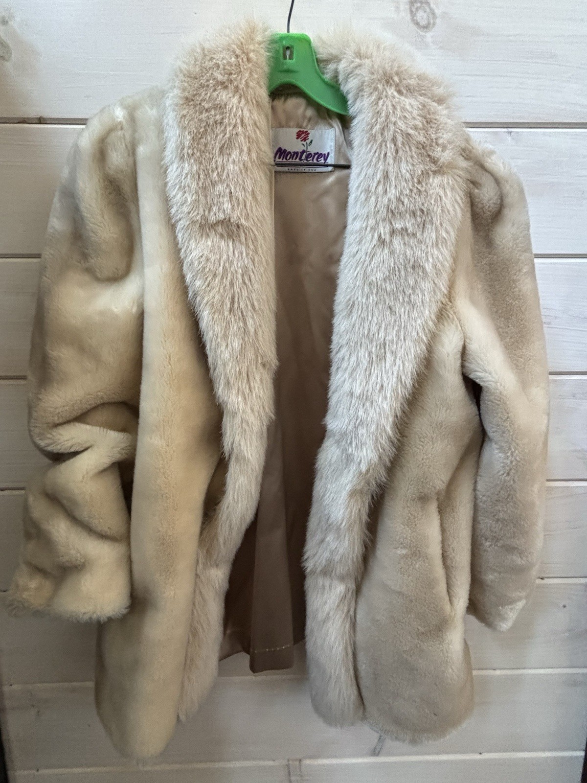 1980s Monterey Fashions Coat Vintage Lined Faux Fur