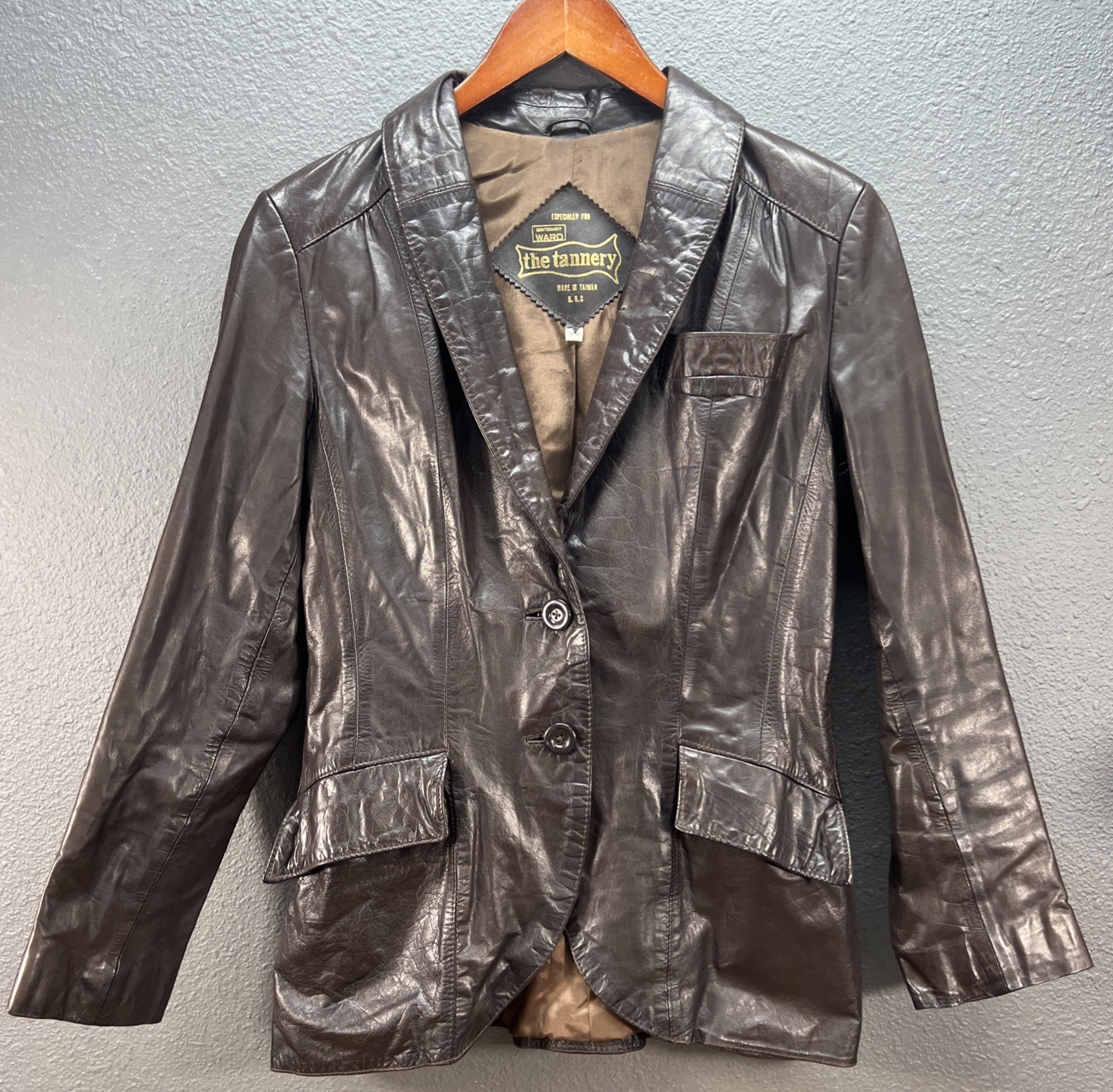 vintage 70’s Peters Tannery brown leather jacket Blazer brown 9/10 (RUNS SMALL)