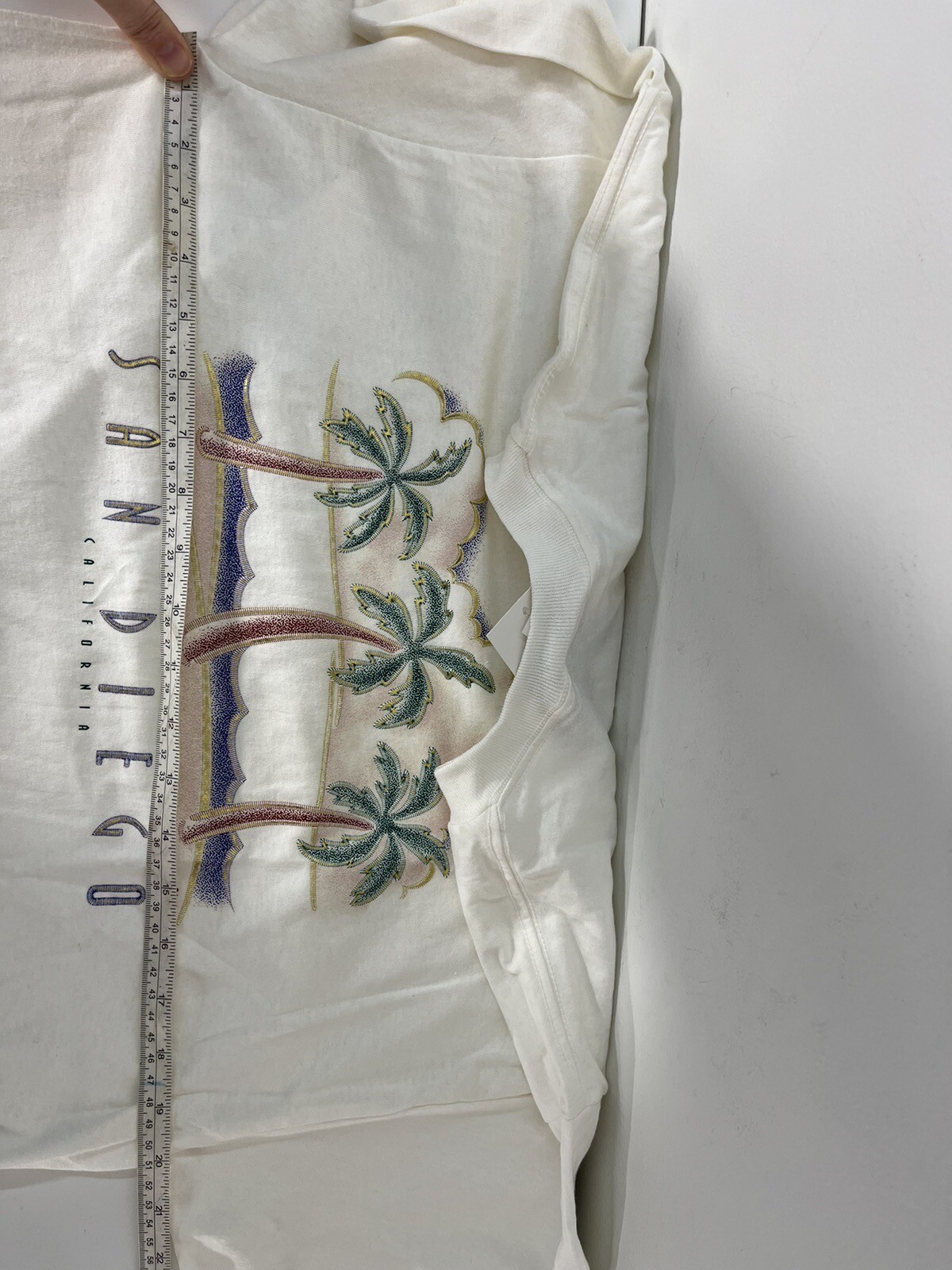 NOS Delta Pro Weight T Shirt Sz Large San Diego CA Short Sleeve Palm Trees