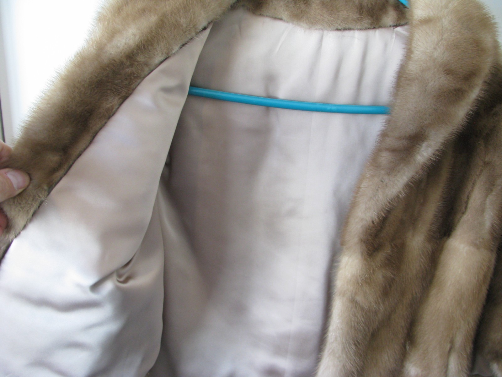 Vtg 1950s 60s Mink Fur Stole w/Tails Champagne Blonde Wedding Wrap Cape Coat R7