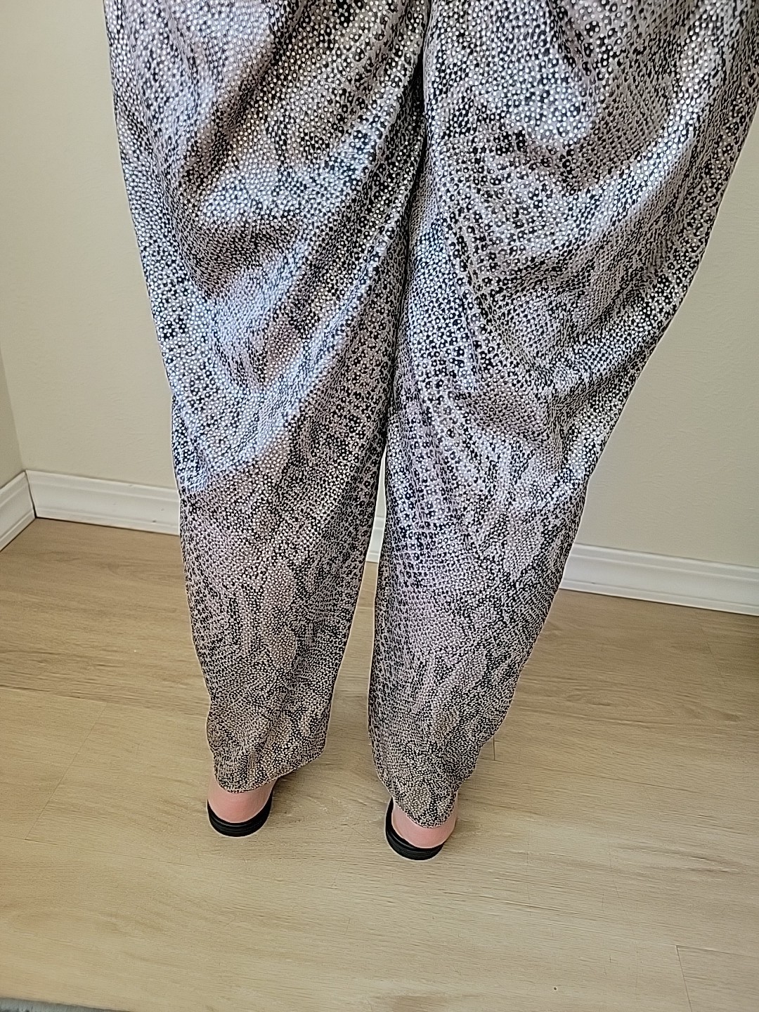 Vintage 80s Snakeskin Sparkle Jumpsuit With Bling Broche Rock Dissco Party 12?