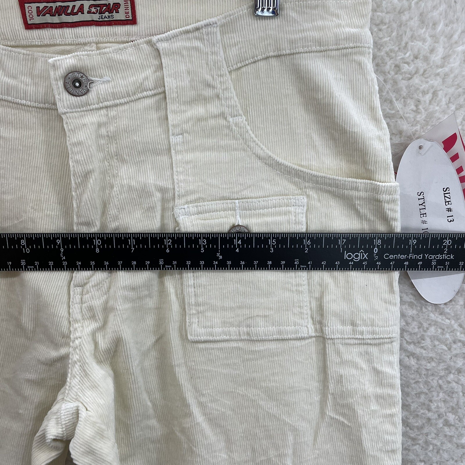 NEW NWT DEADSTOCK Y2K Vintage Corduroy Pants 12 14 31 32 White Cream Ivory Flare