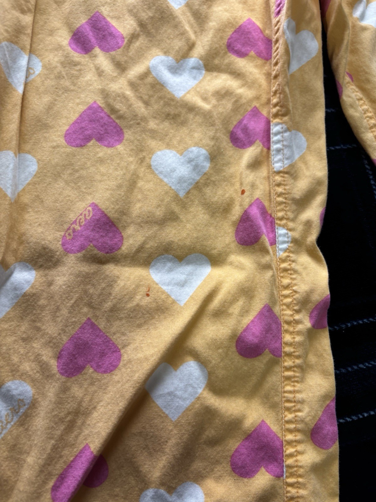 Vintage 2000s Light Orange Aeropostale pjs w/ pink&white hearts. Size S