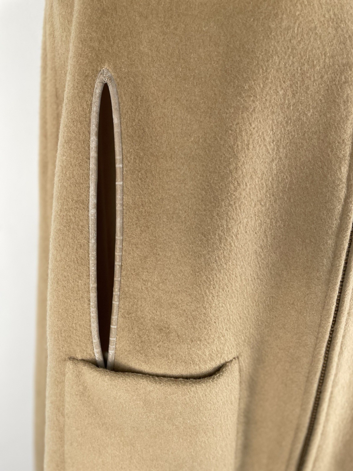 VTG 60s Cape Wool Leather Trim Ring Zipper ILGWU (SEE FLAWS