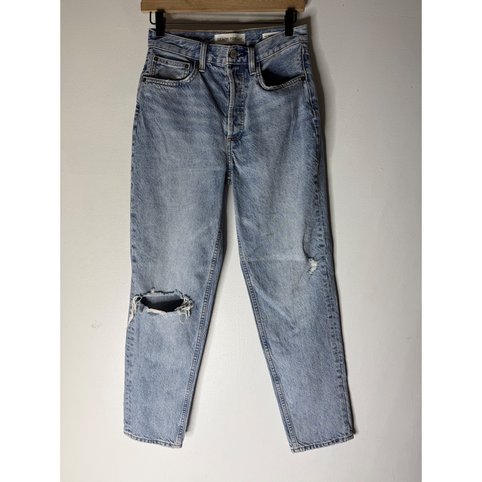 Denim Forum Aritzia womens 90s boyfriend high loose jeans distressed 30L