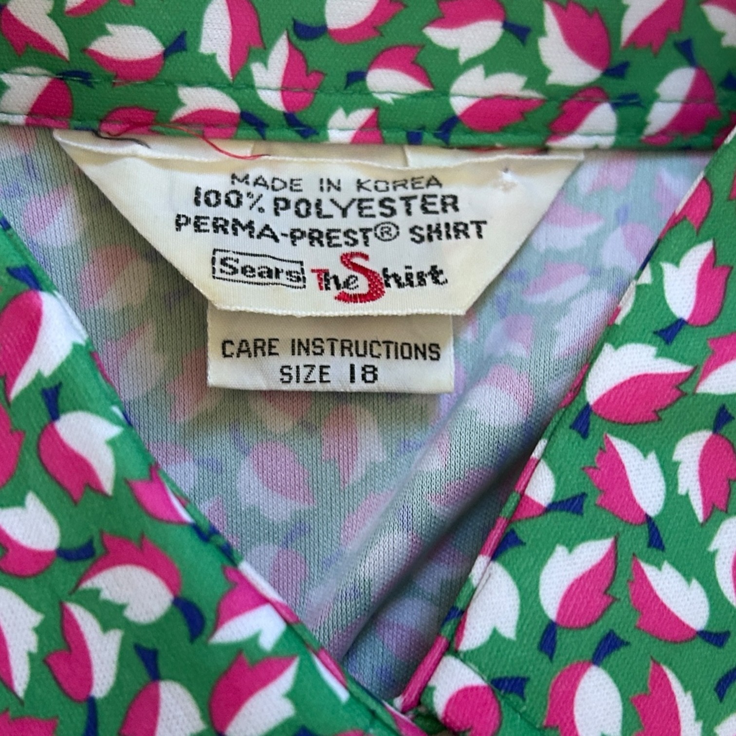 Vintage 1960s ’70s Sears 'The Shirt’ Pop Art Fall Leaves Sleeveless Blouse L/XL