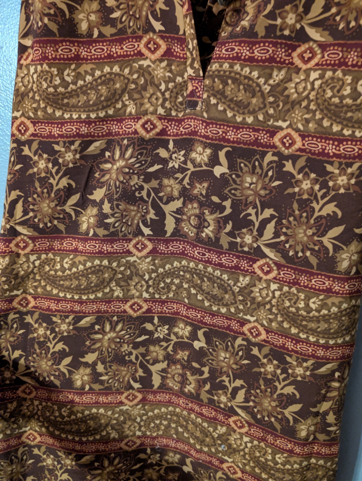 Vintage 90s R&K Originals Paisley Floral Dress 12 Brown Gold Whimsigoth Shift