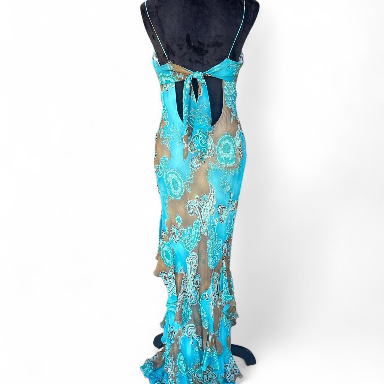 Vintage early 2000s Paisley Pattern Silk Ruffles