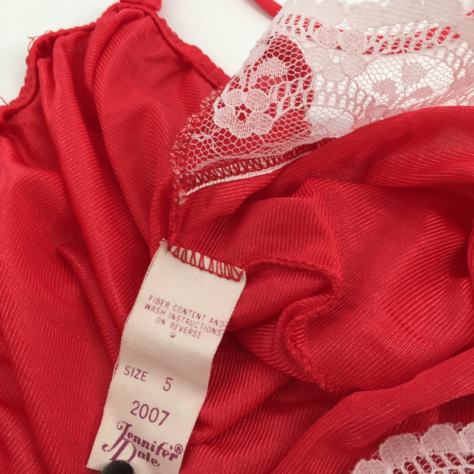 Vintage 1960s Jennifer Dale Lingerie Teddy Size 5 Small Red White Romper Pinup S