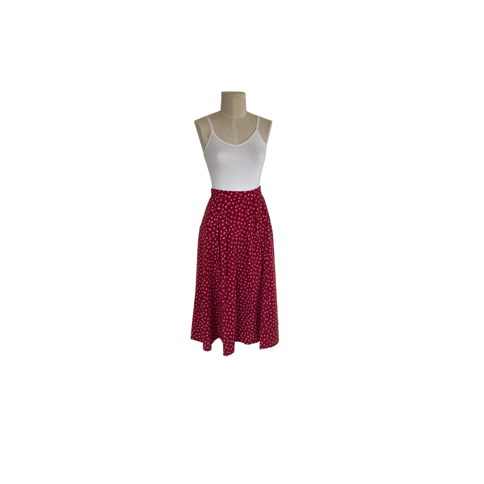Vintage 1990s Cherry Red crepe bias cut Liz Claiborne Collection Bias cut skirt