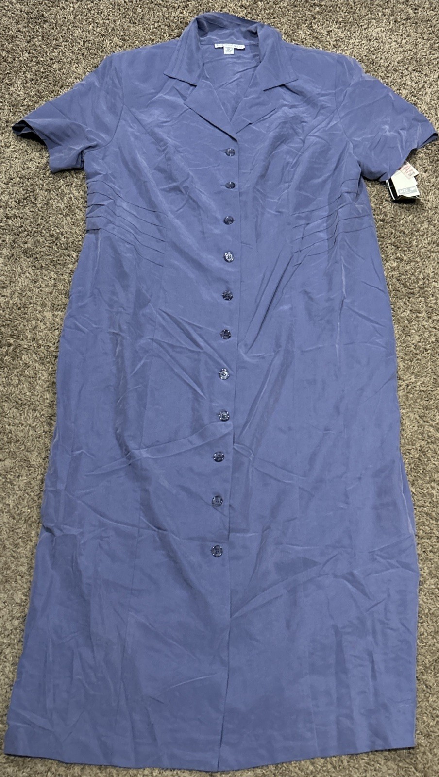 VTG DRESSBARN lilac purple button down collared dress shoulder pads 18 NWT B19