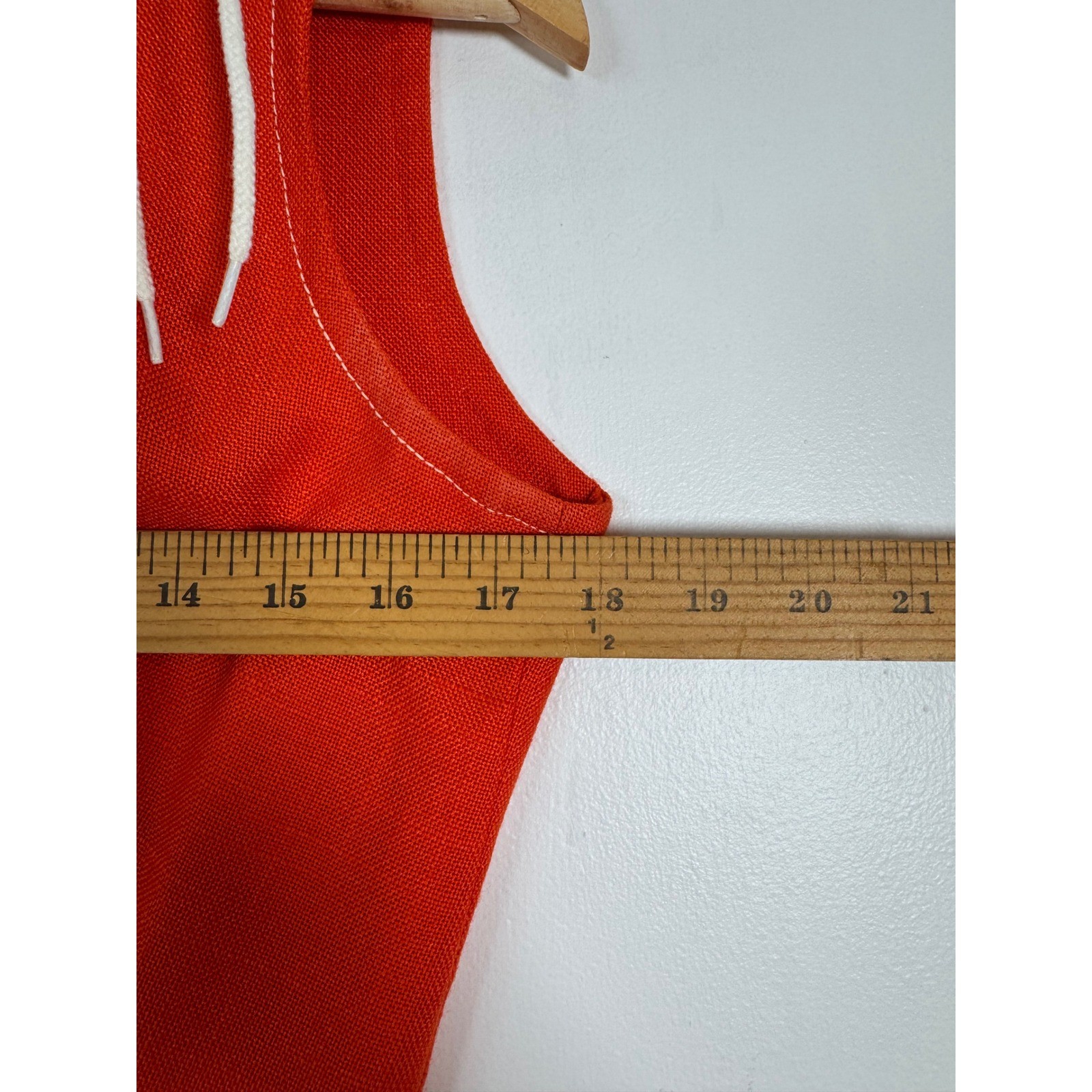 Nautical Vintage John Meyer 12 Shift Dress Orange Anchor Rope Tie Sleeveless