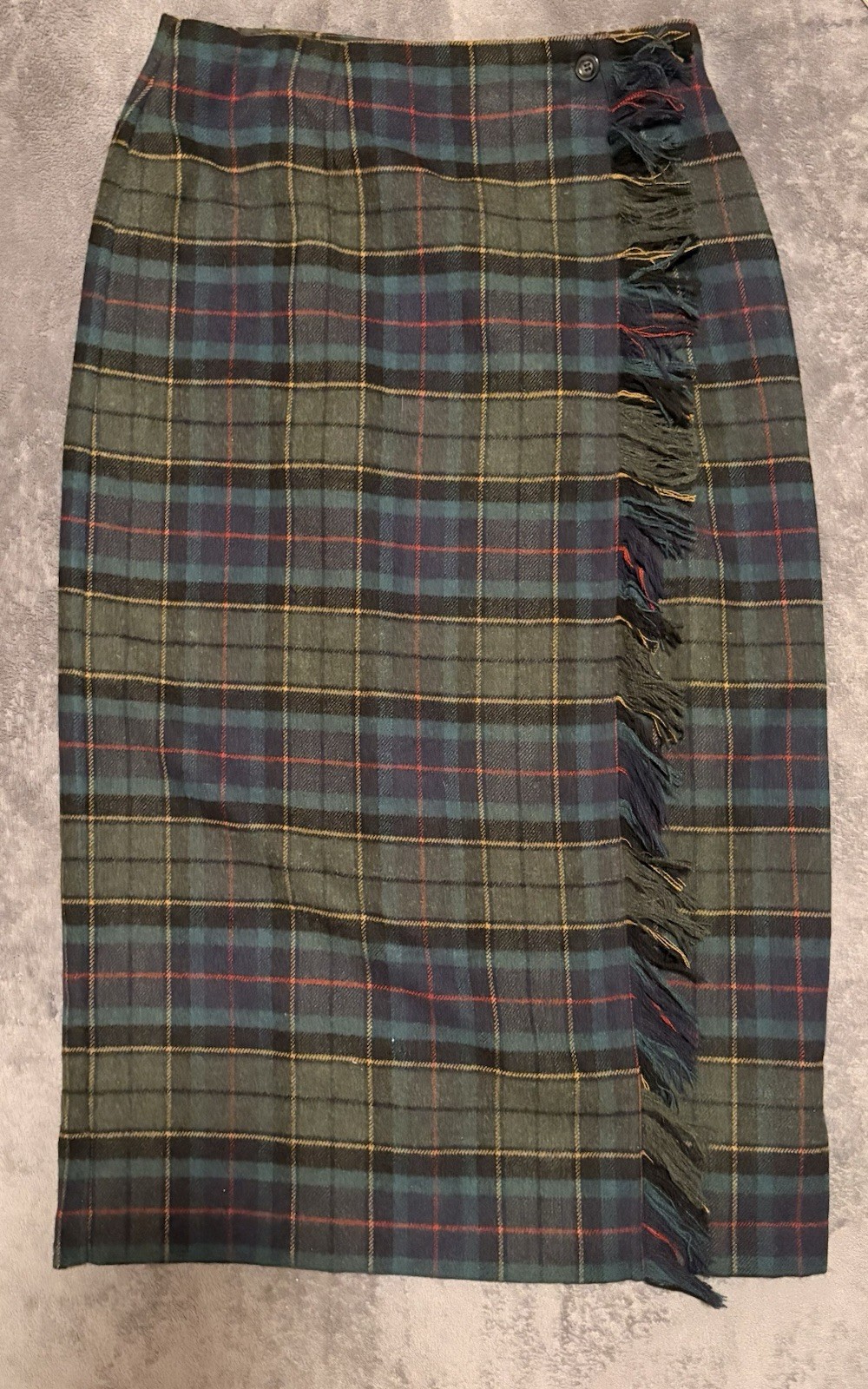 STUDIO WORKS PLAID WOOL BLEND. SZ 10, FULLY LINED, LONG SKIRT