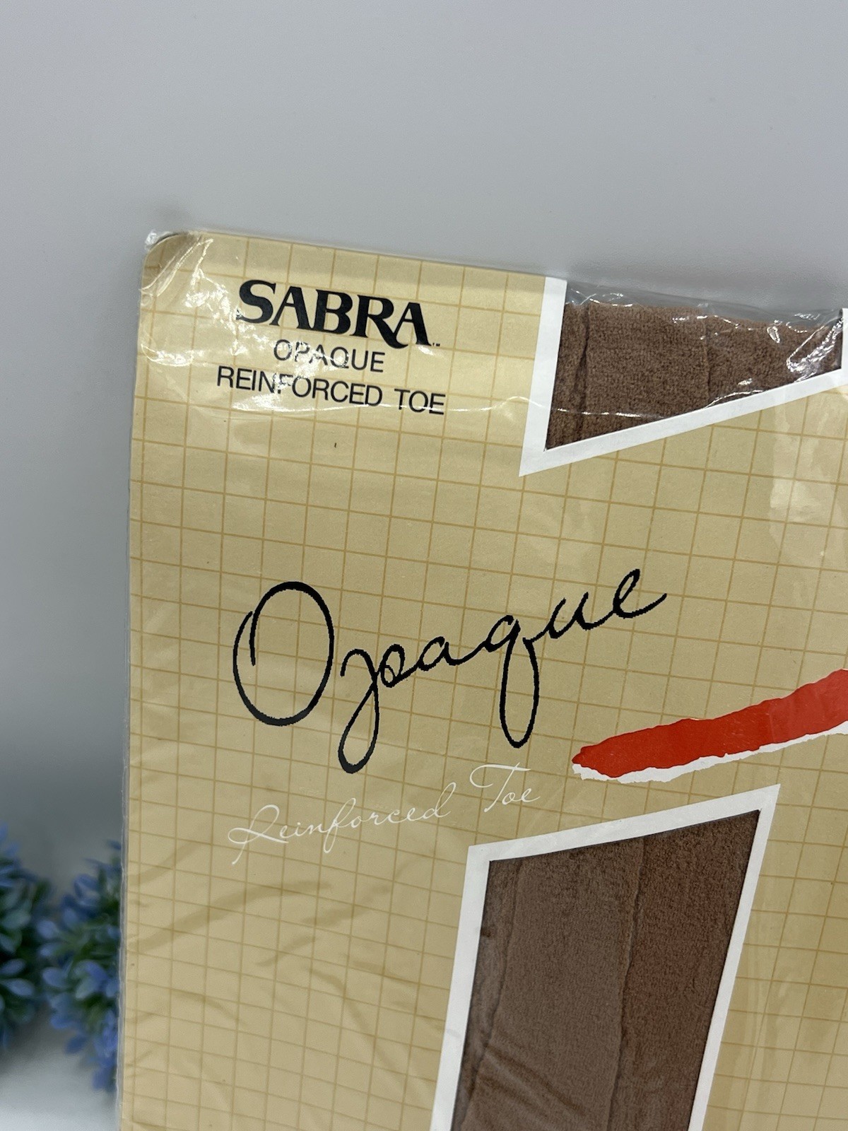 VTG Sabra Opaque Pantyhose, Reinforced Toe, Color Beige,Size: A 90-125 Lbs