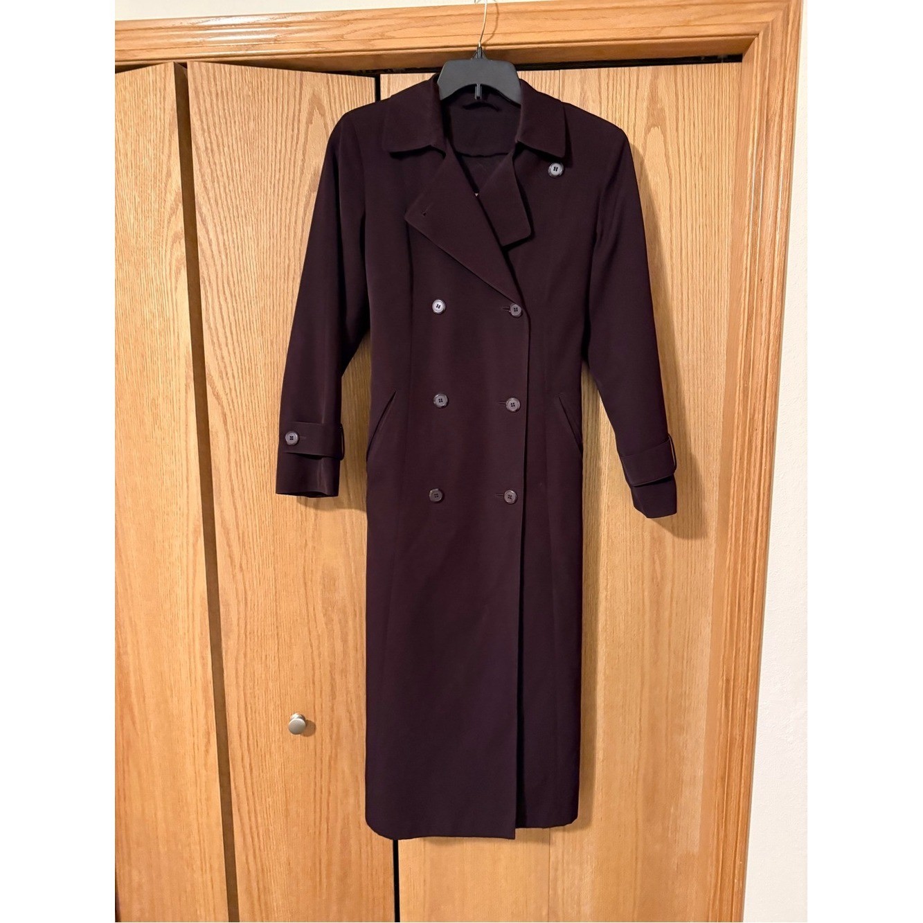 Jacqueline Ferrar Plum Vintage Trench Lined Jacket with Signature Label