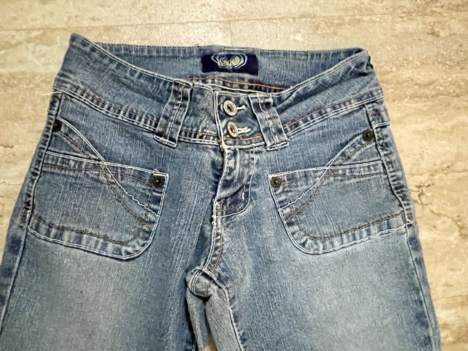 Angel Brand Capri Denim with Front Pockets No Back Pockets Size 1