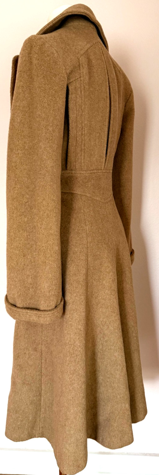 Vintage Camel Wool Belted Coat Tailored Fit & Flare Minimalist Quiet Luxury 70’s
