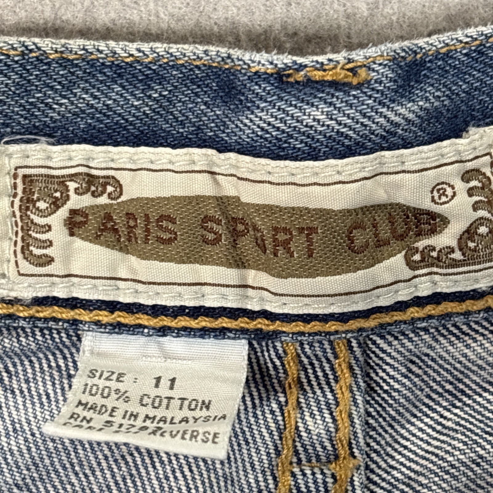 Paris Sport Club Vintage High Waisted Mom Jean Medium Wash Tapered Leg 90s Sz 11