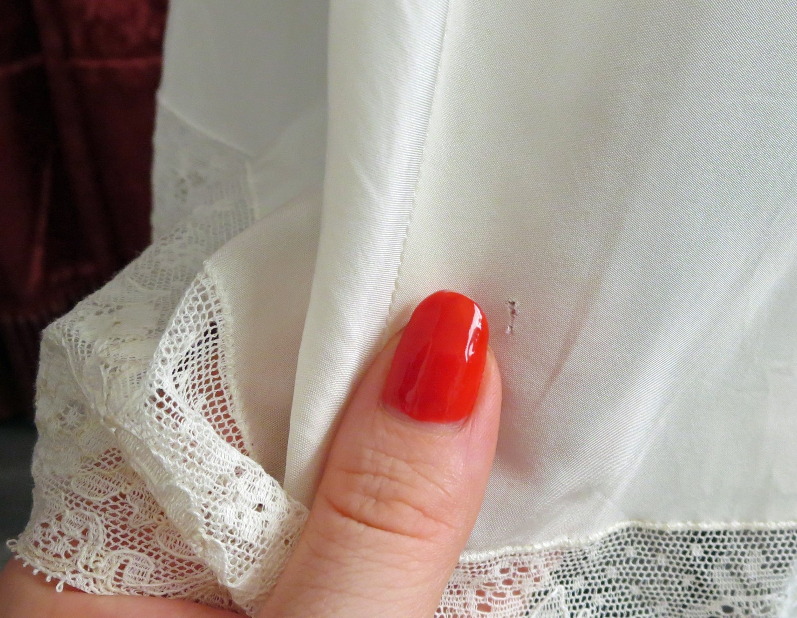 1940s 1950s White Rayon and Lace Volup Plus Size Slip Colony Club Bur-Mil Fabric