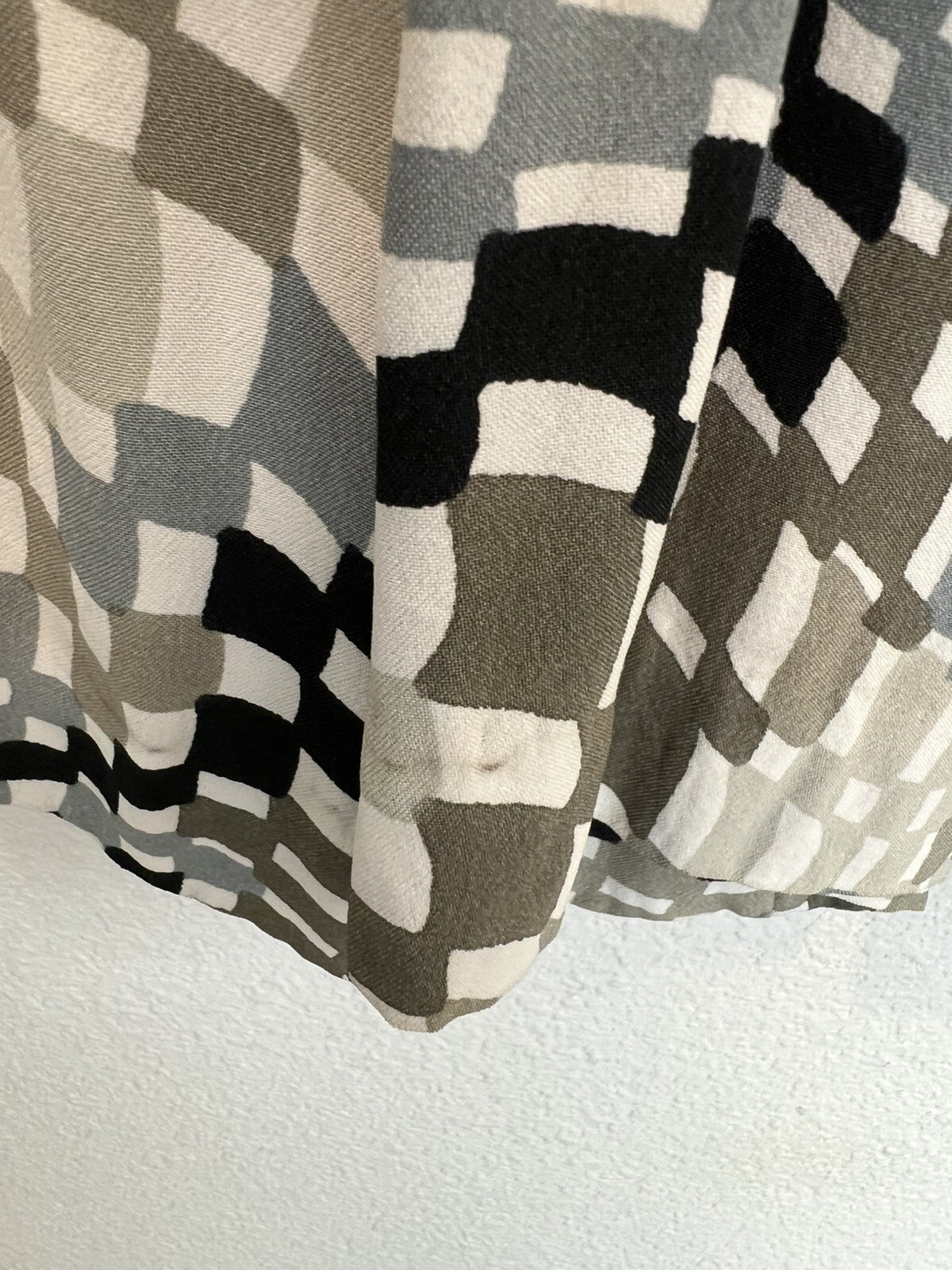 VTG 60s Bud Kilpatrick Checkered Print 2 Piece Dress Black White Brown Geometric
