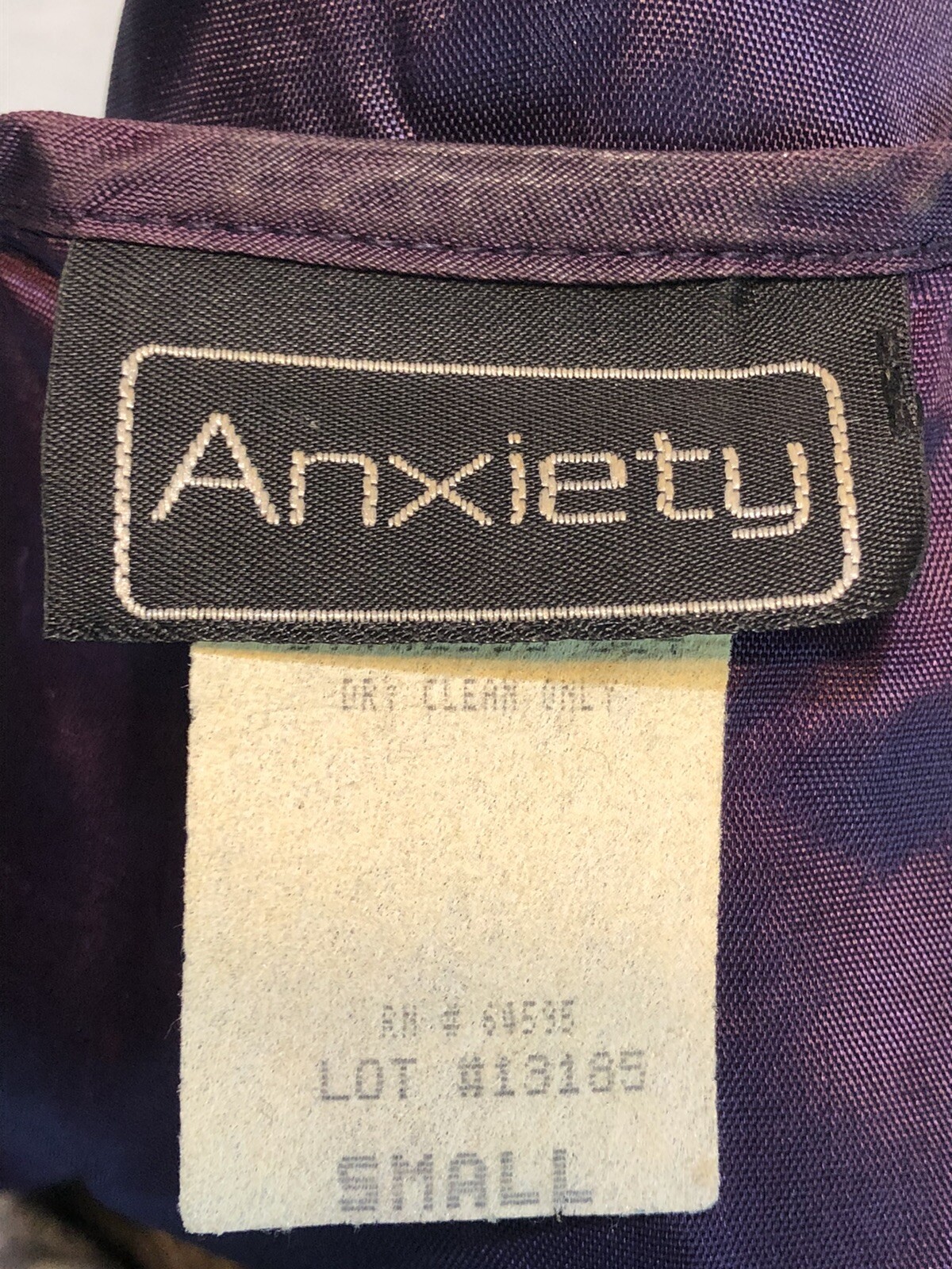 Anxiety Vintage Floral Patch Metal Button Front Vest USA 2336-824 Small ZZZ17