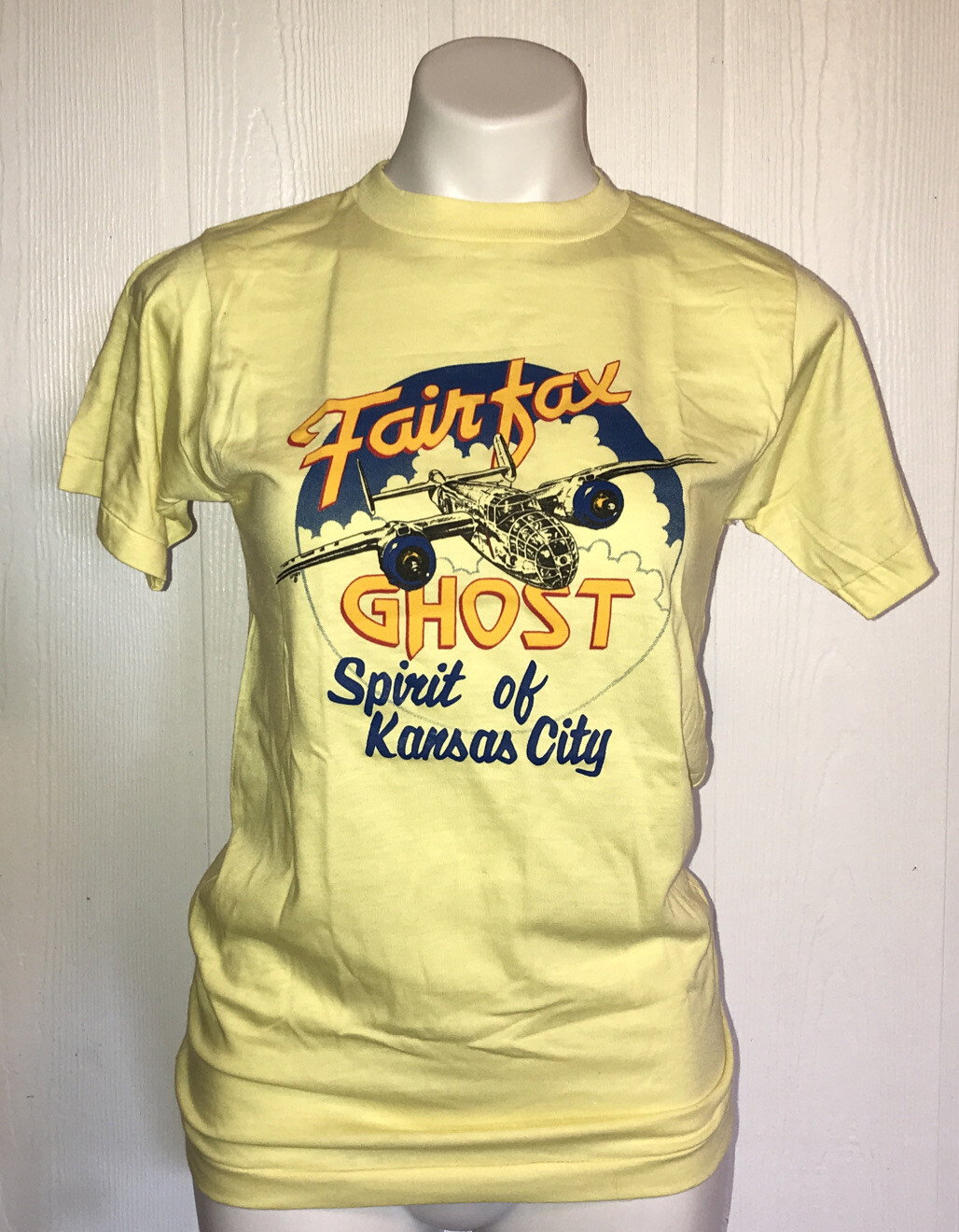 Vintage Alore Fairfax Ghost Spirit of Kansas City Yellow Shirt Size Medium S3