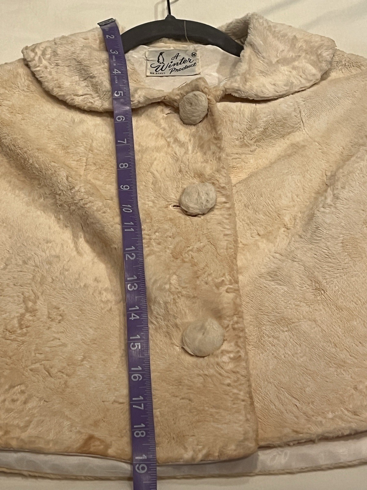 Vtg Mid-Century Fashion by „A Winter Product” Faux Fur Capelet Cape Sz M RARE