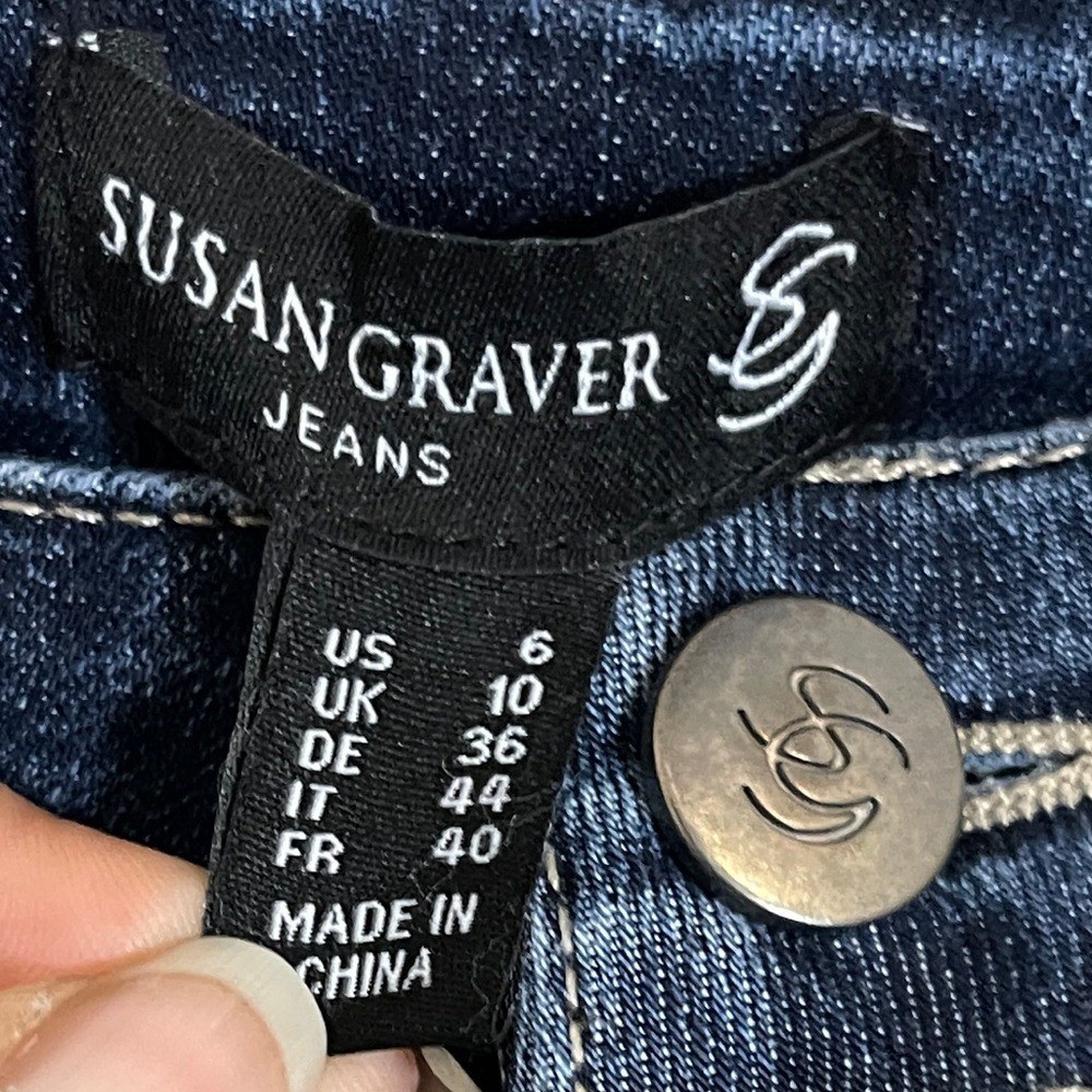 Susan Graver Capris Womens 6 Blue Jeans 90s Vintage Classic Minimalist Normcore