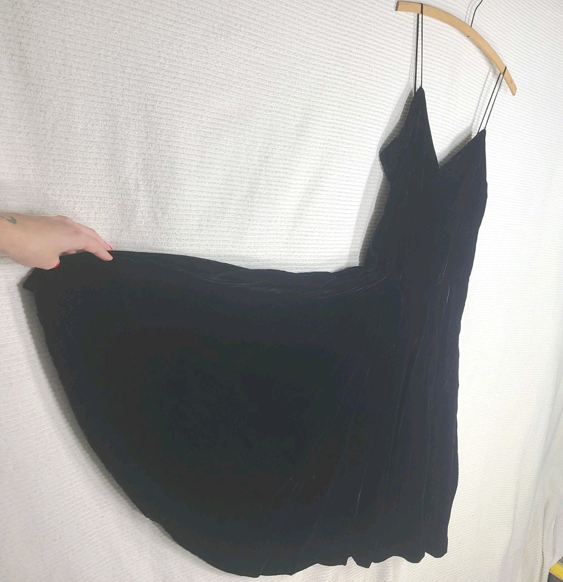 Vintage 70s Velvet Party Dress Princess Seam Circle Skirt Sylvia Stevens Disco