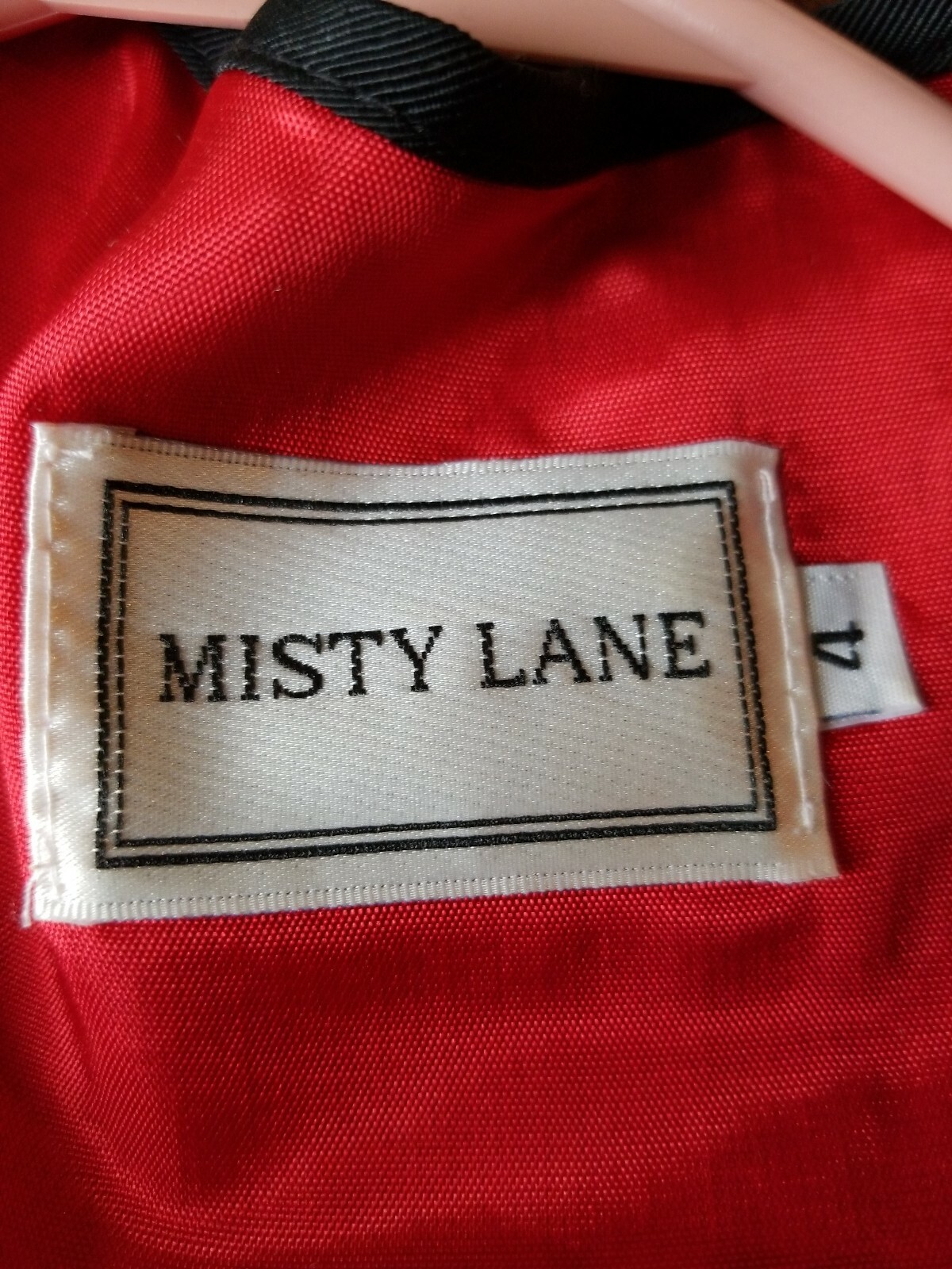 MISTY LANE ILGWU Union Label Red Black White PLAID Midi DRESSS Vtg 80s Sz 4