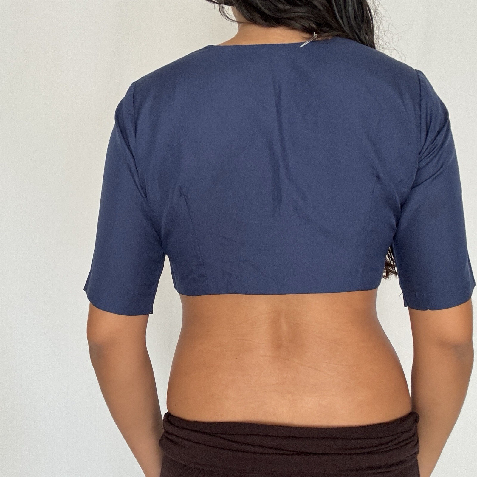 Vintage 60s/70s Bolero Top Navy Blue Women’s Fitted Crop Top Xs-S