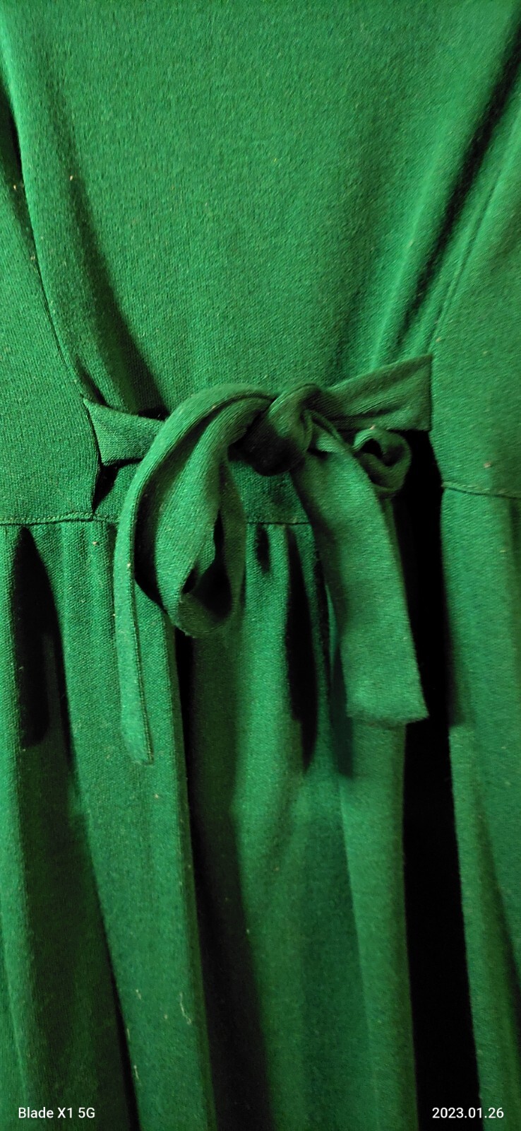 VTG Y2k Phoebe USA Sz 12 Green Puff Sleeve Velvet Collar Edwardian Modest Dress