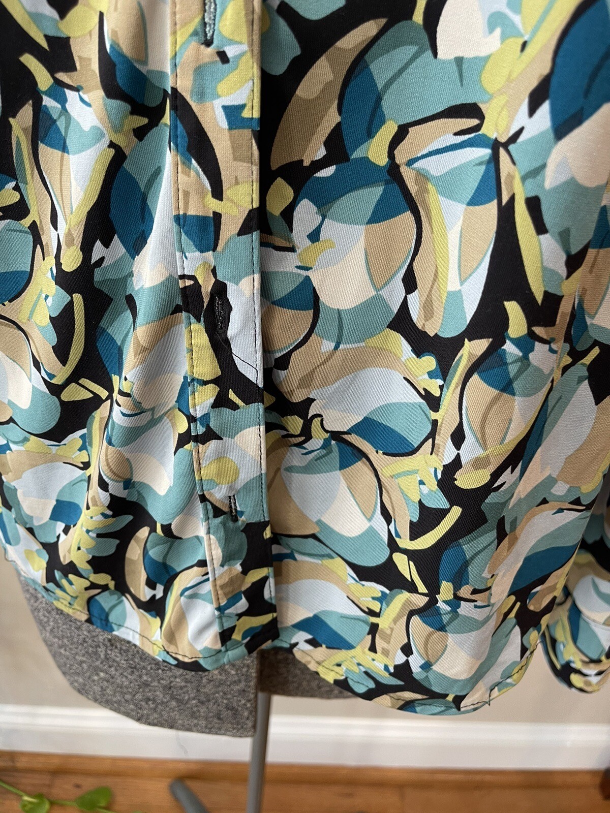 Lane Bryant Button Up Blouse-polyester Spandex Size 14/16-Y2K-90s-blue Green
